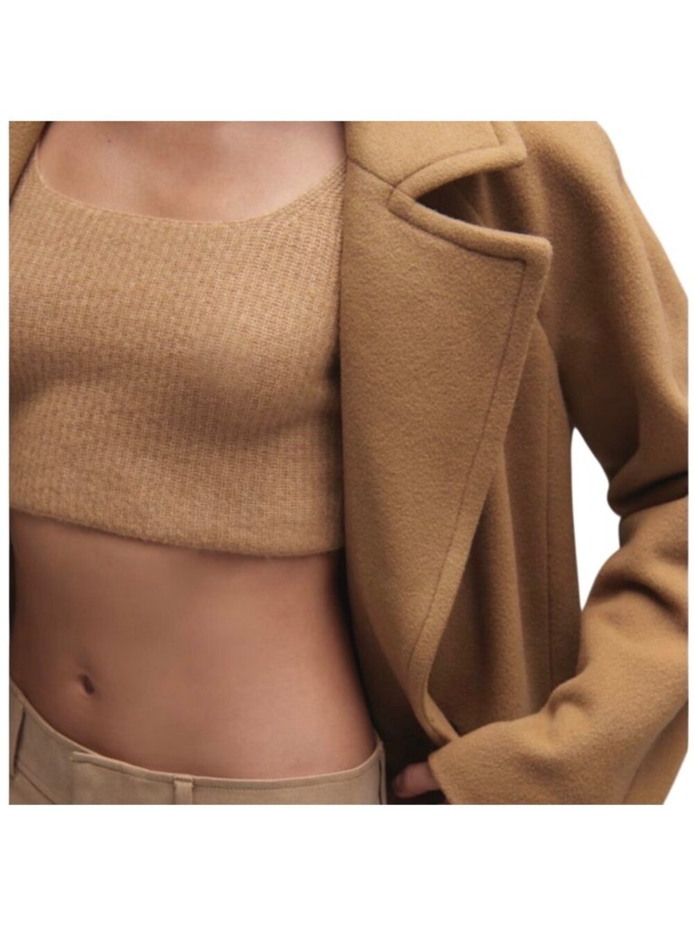Everlane Womens The Cozy-Stretch Crop Tank~Various Sizes~Camel Wool YAK  L15 27